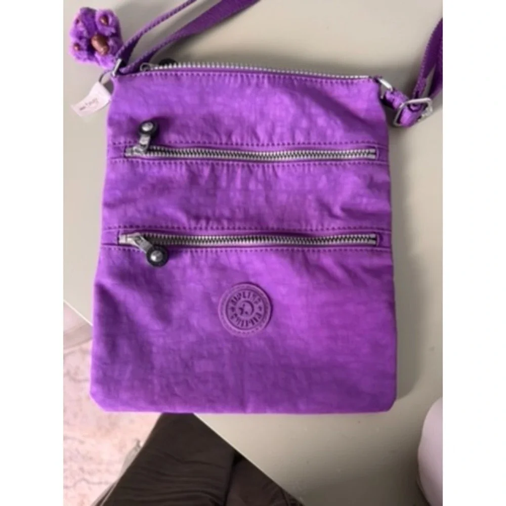 Kipling PURPLE GARDEN AC7427 Keiko Crossbody Bag NEW Travel Lightweight 90's Y2K - Picture 2 of 14